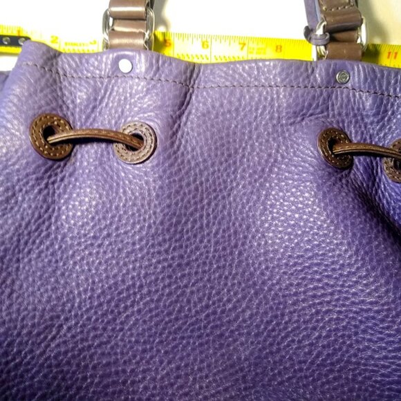 Cole Haan  purple-eggplant with chocolate trimmings  leather bag - Picture 14 of 16